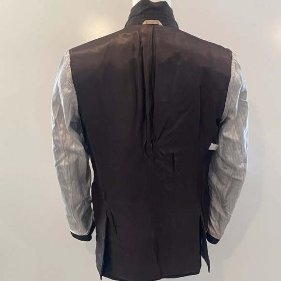 Banana Republic Men's Brown Windowpane Plaid Wool Sport Coat Size 38R (BS) - Picture 7 of 10